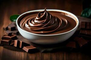 chocolate es un genial fuente de proteína y es un genial fuente de calcio y hierro. generado por ai foto