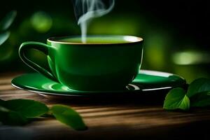 green tea, cup, cup, green, cup, cup, green, cup, cup,. AI-Generated photo