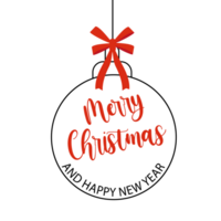 Merry Christmas and Happy New Year lettering template. Typographic quote related to winter holidays. png