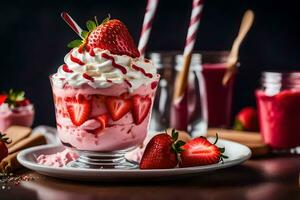 the best strawberry desserts. AI-Generated photo