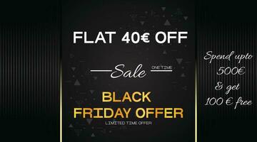 Black Friday Sale. Banner, poster, logo golden color on dark background vector