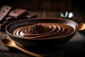 chocolate in a bowl. AI-Generated photo
