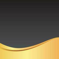 Golden and Black Luxury Background with Elegant Gold Wave. vector