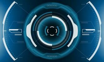 HUD sci-fi interface screen view geometric on blue design virtual reality futuristic technology creative display vector