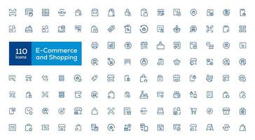 Big Set of Shopping icons. E-commerce icon collection. Online shopping thin line icons vector