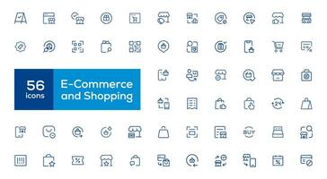 Big Set of Shopping icons. E-commerce icon collection. Online shopping thin line icons vector