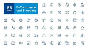 Big Set of Shopping icons. E-commerce icon collection. Online shopping thin line icons vector