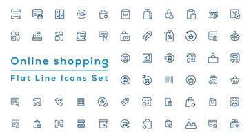 Big Set of Shopping icons. E-commerce icon collection. Online shopping thin line icons vector