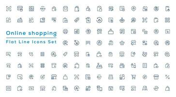 Big Set of Shopping icons. E-commerce icon collection. Online shopping thin line icons vector