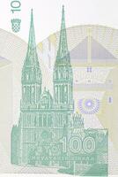 Zagreb cathedral from Croatian money photo
