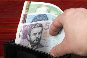 Estonian money in the black wallet photo