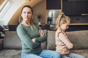 Mother and daughter are having conflict at their home photo