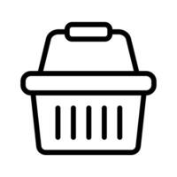 Shopping basket line icon - vector illustration