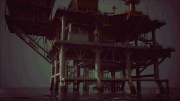 An oil rig in the middle of the ocean video