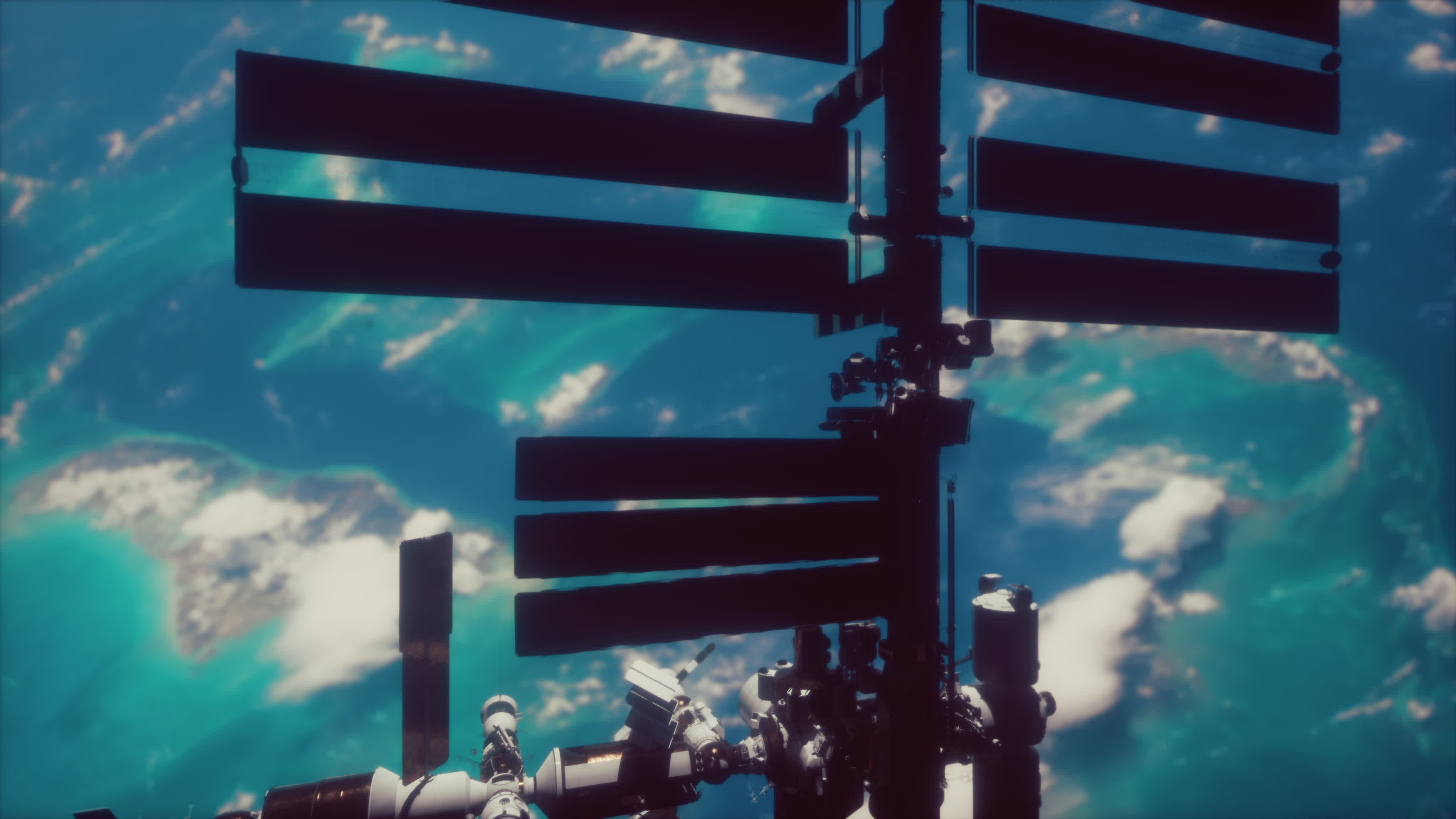 ISS taken with the earth in the background in the space 34843745 Stock ...