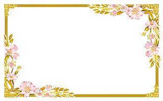 AI generated Luxury flower border frame illustration photo