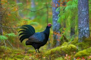 urogallo tetrao bosque pájaro. generar ai foto