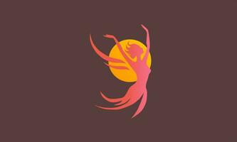 Phoenix logo, Illustration of a Phoenix bird logo and a circle in an abstract shape, a logo symbol of awakening and hope. vector