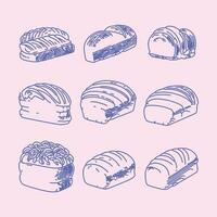 Simple Bread Bakery Line Art vector