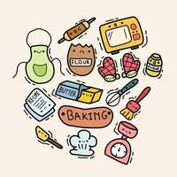 This is a collection of cute doodles with baking themes very suitable for your various needs such as stickers and others vector