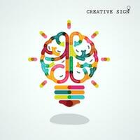 Creative infographics left and right brain function ideas on background vector