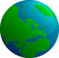 Vector flat style globe isolated on white background