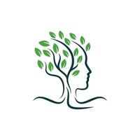 Man Head Tree Logo Design vector