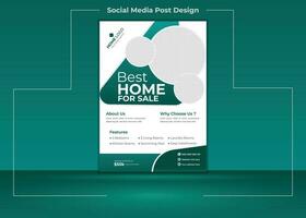 Modern real estate flyer design vector