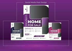 Real estate flyer template vector