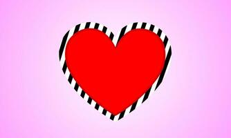 Heart logo with zebra pattern frame. vector