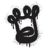 Sprayed crown with over spray in black over white. Spray graffiti stylized crown. Vector illustration.