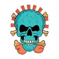 free vector hand drawn illustration, human skull