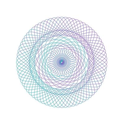 Guilloche Circle Border Frame single isolated vector element.