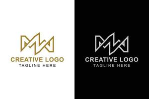 Letter MW, WM logo. Simple vector design editable