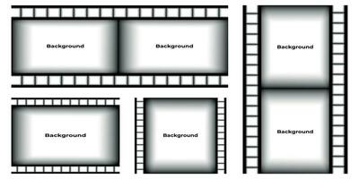 Set of background, banner, poster with frames in film film style vector image