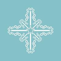 un blanco copos de nieve aislado en ligero azul antecedentes. y copo de nieve icono. copo de nieve para diseño Navidad vector, ilustración vector