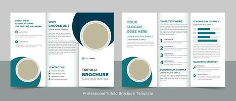 Creative corporate modern business trifold brochure template, trifold layout, letter, a4 size brochure. vector