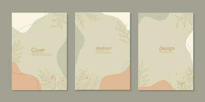 cover modern layout, annual report, poster, flyer in A4. abstract retro botanical background. For notebooks, planners, brochures, books, catalogs vector