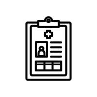 vector medical record icon in line style