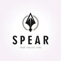 minimalist spear logo icon vector, vintage illustration of spearhead retro design vector