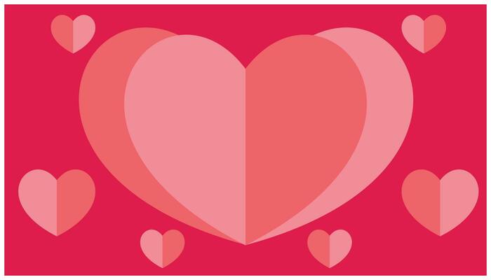 Valentine's day card with hearts. Vector illustration in flat style. Design romantic and loving elements, expressions of affection for greeting cards, banners and others