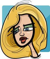 blond woman caricature drawing illustration vector