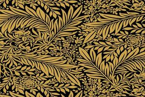 Vintage gold leaves ornament pattern background vector