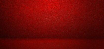 The floor and walls of the room are red as the background. photo