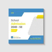 School admission social media banner vector