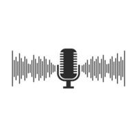 Microphone Podcast logo icon vector