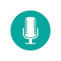 Microphone Podcast logo icon vector