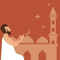 hombre musulmán oración vector