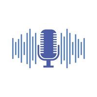 Microphone Podcast logo icon vector