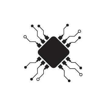 procesador logo icono vector